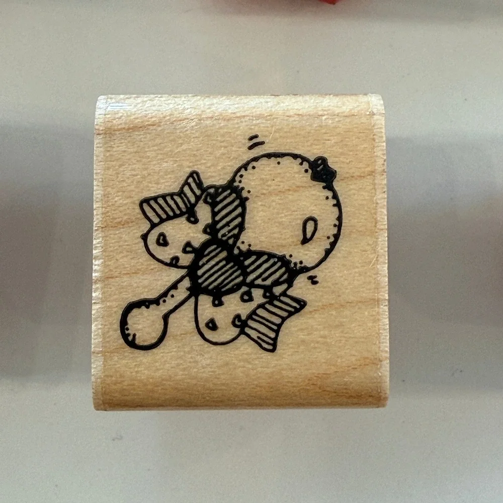 Vintage Baby Shower Wood Mounted Rubber Stamp Lot Pacifier Bottle Baby 8 Pc